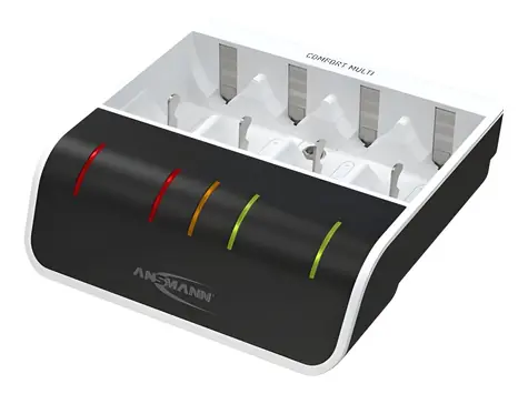 Ansmann Comfort Multi biela/čierna / Nabíjačka / USB / 4 batérie / LED displej