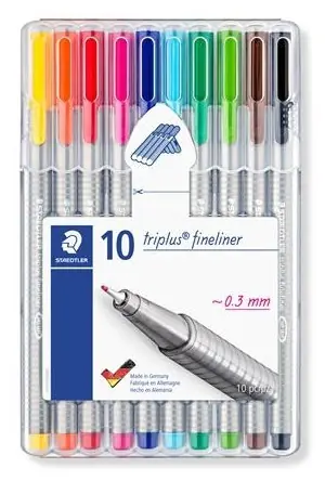 Staedtler Triplus 334 Box / Sada linerov / 10 ks / hrot 0,3 mm / mix farieb