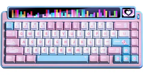 Leobog AMG65 modrá / Herná klávesnica / mechanická / Light Feather Switch / 65% / RGB / bezdrôtová aj drôtová