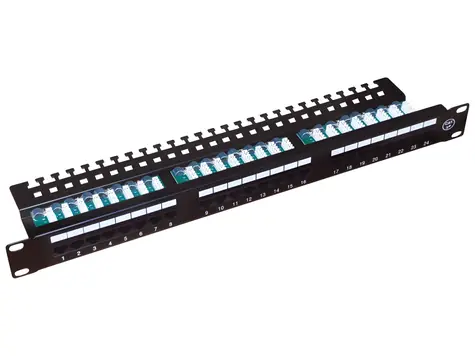 Alantec PK013 čierna / Patch panel / 24 portov / Cat5e / U/UTP / 1U