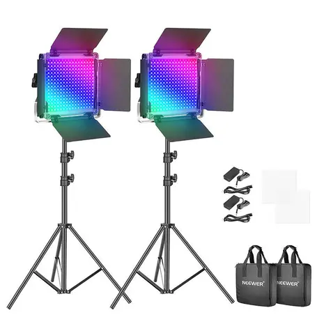 Neewer 660 PRO RGB LED / Sada štúdiových svetiel / 2x 50W / 3200-5600K / CRI97+ / statívy