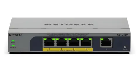 Netgear GS105EP / Switch / 5x 10/100/1000 Mbps / 4X PoE+ / SMART Managed