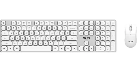 MSI FORGE K210 biela / Bezdrôtová sada klávesnice a myši / dobíjacia / USB / US layout