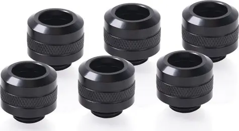 Alphacool Eiszapfen Pre čierna / Skrutkovanie pre hardtube / 13mm / G1/4" / 6 ks