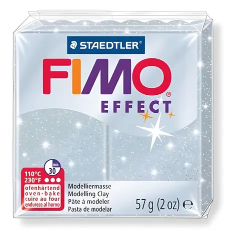 FIMO Modelovacia hmota Effect strieborná trblietavá / 57 g / Zapekanie 110 ° C / 30 min
