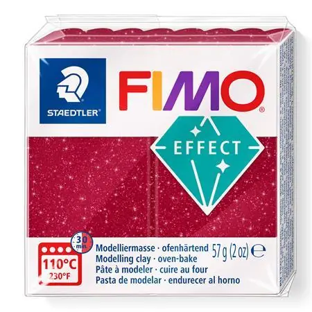 FIMO Modelovacia hmota Effect Galaxy červená / 57 g / vypaľovanie v rúre 110 ° C / 30 min