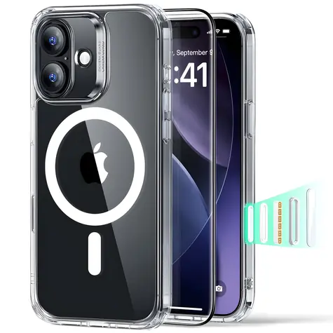 ESR Classic Hybrid MagSafe transparentný / Sada krytu a skla / Apple iPhone 17 / MagSafe