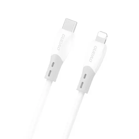 Dudao Dátový kábel L25SX / USB-C / Lightning 30W / silikónové opletenie / 2 m / biela