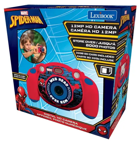 LEXIBOOK HD kamera a fotoaparát Spiderman / 12 MP / microSD 32GB / NiMH batéria / 5 hier