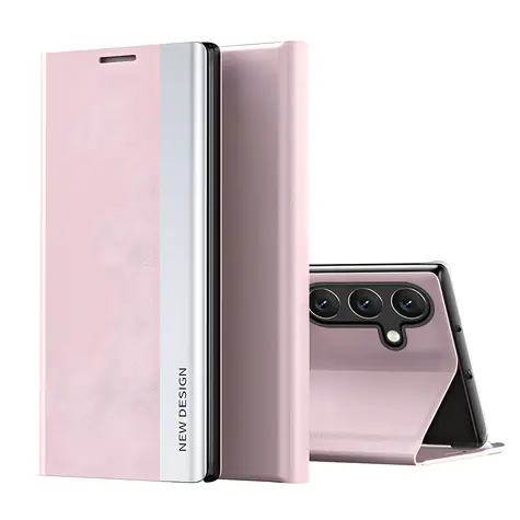 Hurtel Sleep Case Pro pre Samsung Galaxy S25 ružová / Kryt / Flip / Stojanček