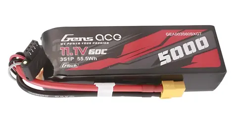 Gens ace G-Tech 5000mAh 11,1 V 3S1P / LiPo batéria / 60C / XT60