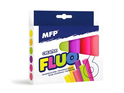 MFP Kriedy chodníkové fluo okrúhle / Vonkajšia hra / 6 ks / Mix farieb
