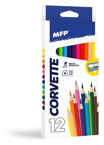 MFP Pastelky trojhranné / Pastelky / 12 ks / S strúhadlom