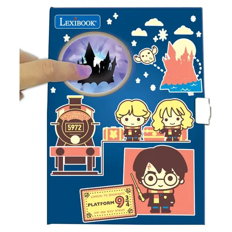 LEXIBOOK Svietiaci tajný denník Harry Potter / Zámok s kľúčikom / Fixy a samolepky v balení