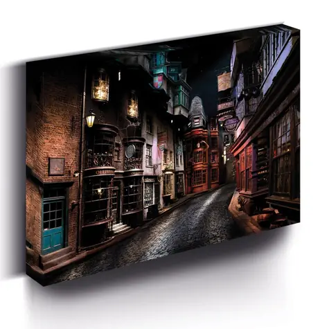 Pyramíd LED svietiaci obraz Harry Potter - Priečna ulica / Obraz / 30x40 cm / napájanie 3x AA