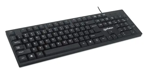 Manhattan USB klávesnica čierna / Klávesnica / drôtová / USB / 104 kláves / numerický blok