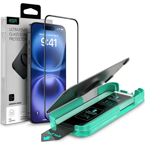 ESR Armorite čierny rámček / Ochranné sklo / Apple iPhone 16 Pro Max / Temperované sklo