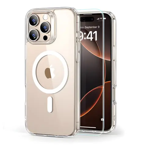 ESR Classic Hybrid HaloLock transparentné / Puzdro + tvrdené sklo / Apple iPhone 16 Pro Max / MagSafe