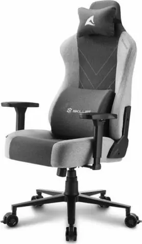 Sharkoon SKILLER SGS30 Fabric čierna/sivá / Herné kreslo / 3D podrúčky / nosnosť 130 kg / sklopenie operadla 165°