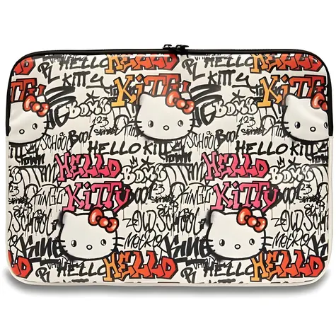 Hello Kitty PU Metal Logo béžová / Puzdro na notebook / 14"