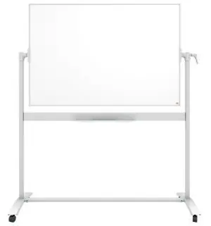 NOBO Nano Clean 1200 x 900 mm / Mobilná magnetická tabuľa / biela / hliníkový rám