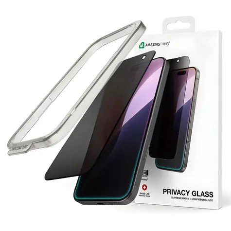 AmazingThing Titan Privacy Glass / Ochranné sklo / Apple iPhone 16 / Privacy filter