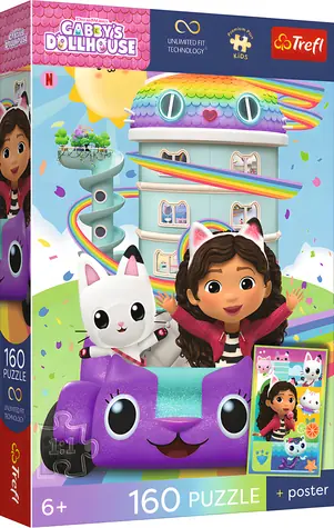 Trefl Puzzle Premium PLUS Kids Gábinin kúzelný domček: Roztomilá Gábi / 160 dielikov / 41 x 27,5 cm