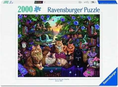 Ravensburger Puzzle Mačacia chatka / 2000 dielikov / 98 × 75 cm