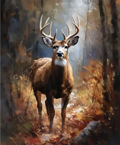 Norimpex Diamantové maľovanie Jeleň v lese / 30x40 cm