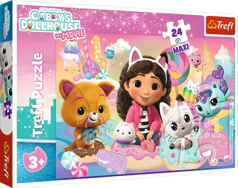 Trefl Puzzle Gábinin kúzelný domček: Mačací svet MAXI / 24 dielikov / 60 x 40 cm