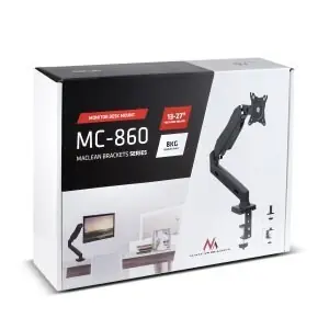 Maclean MC-860 čierna / Stolný držiak monitora / 13-27" / VESA 75x75-100x100 / nosnosť 8 kg