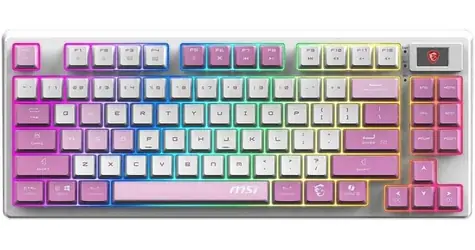 MSI FORGE GK600 TKL fialová / Herná klávesnica / drôtová / US layout / podsvietená / 83 kláves