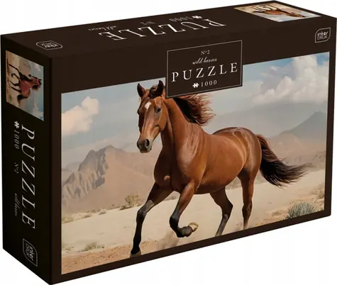 INTERDRUK Puzzle Wild Horses 2: Hnedý divoký kôň / 1000 dielikov