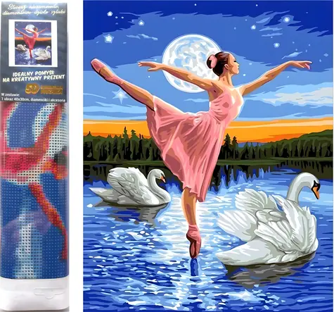 Norimpex Diamantové maľovanie Baletka medzi labuťami / 30x40 cm
