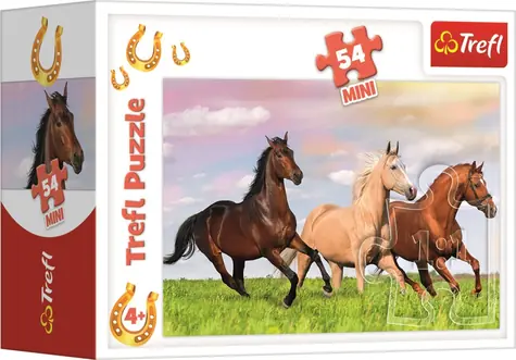 Trefl Puzzle Svet koní: Cvalom cez lúku / 54 dielikov / 20 x 13 cm