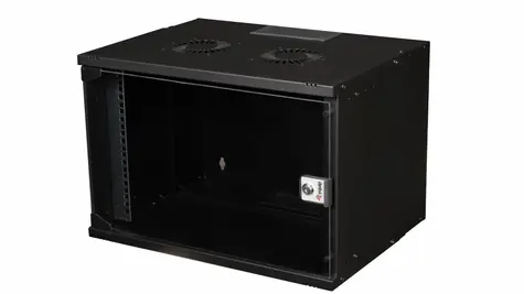 Equip 19" nástenný rozvádzač ECO čierna / Rozvádzač / 7U / 540x400 mm / sklenené dvere