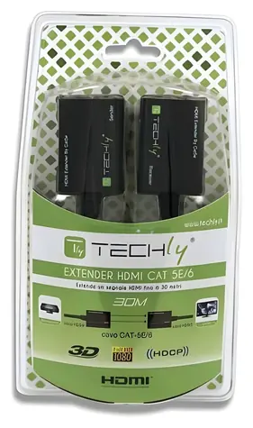 Techly 301153 čierna / Extender HDMI / UTP Cat5e / Cat6 / do 30 m / FullHD
