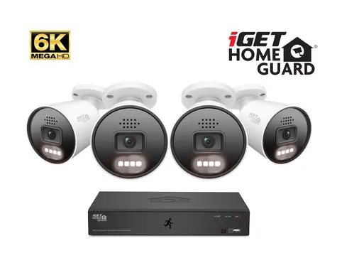 iGet HOMEGUARD HGNVK88604/8 kan. 6K rekordér NVR / 4xIP67 6K kamera / PoE / zvuk / AI detekcia / LAN / HDMI