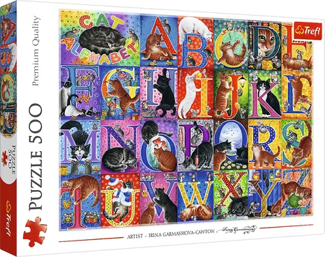 Trefl Puzzle Mačacia abeceda / 500 dielikov / 48 x 34 cm