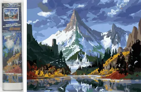 Norimpex Diamantové maľovanie Ľadový zámok v horách / 30x40 cm