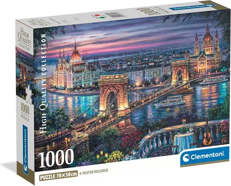 Clementoni Puzzle Osvetlený Dunaj / 1000 dielikov / od 14 rokov
