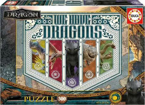 Educa Puzzle Ako vycvičiť draka / 300 dielikov / 40x28 cm