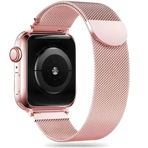 Tech-Protect MilaneseBand ružová / Remienok milánsky ťah / pre Apple Watch 38/40/41 mm / Series 4-9, SE