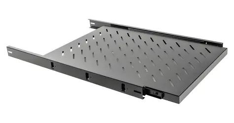 Lanberg Posuvná polica do racku 465x750 mm čierna / Polica do racku / 19" / 1U / nosnosť 60 kg