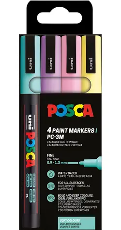 POSCA PC- 3M / Popisovač / sada 4 ks / pastelové farby