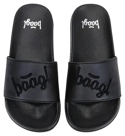 BAAGL Šľapky Logo Black veľ. 41 / Domáca obuv / EVA podrážka / Protišmyková
