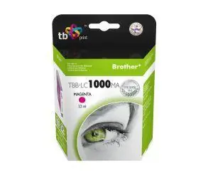 TB atramentová kazeta kompat. s Brother LC1000M purpurová / Atramentová kazeta / 1634 strán / 22 ml / bez čipu