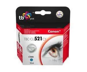 TB kompatibilná atramentová kazeta Canon CLI-521C azúrová 100% new / Atramentová kazeta / s čipom / 500 strán / 10 ml