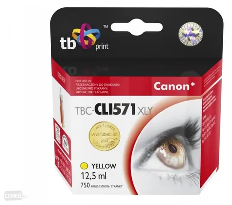 TB Kompatibilný cartridge CLI-571XL pre tlačiarne Canon žltá / Atramentová náplň / 645 strán / 12,5 ml