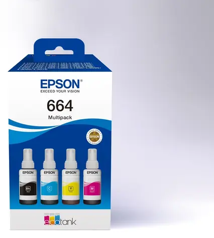 Epson 664 EcoTank / Atramentové fľaštičky / Multipack 4X 70 ml / CMYK